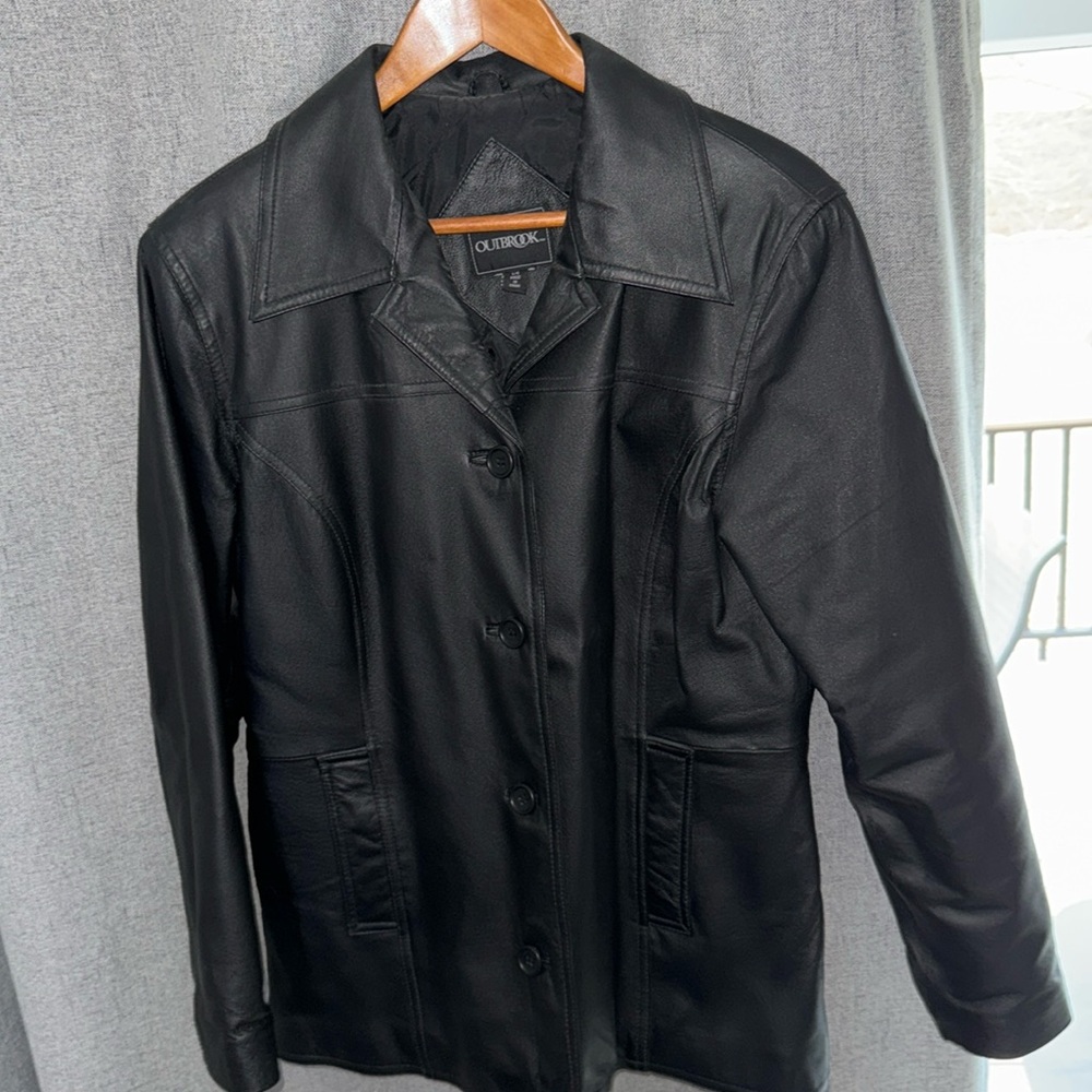 Oakbrook Leather Coat Womens Lg